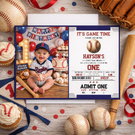 Convite Festa de 1º Aniversário do First Year Down Basebal