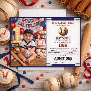 Convite Festa de 1º Aniversário do First Year Down Basebal