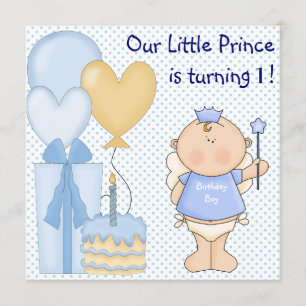 Convite Festa de 1º Aniversário do Pequeno Príncipe Menino
