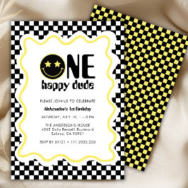 Convite Festa de 1º Aniversário do Retro One Happy Dude Am
