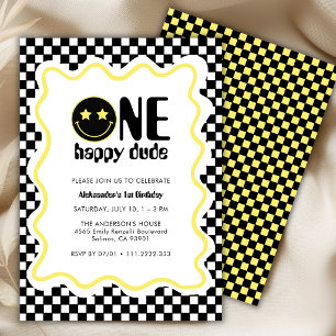 Convite Festa de 1º Aniversário do Retro One Happy Dude Am