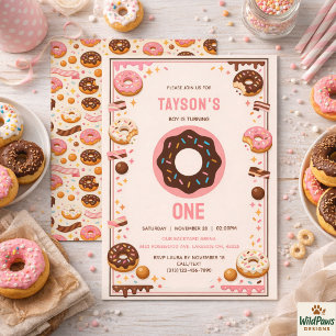 Convite Festa de 1º Aniversário do Sweet One Donut Donut