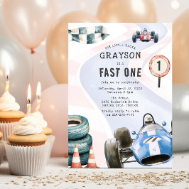 Convite Festa de 1º Aniversário Infantil com Tema de Carro