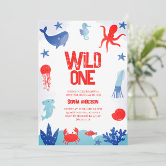 Convite Festa de 1º Aniversário Infantil Moderno debaixo d