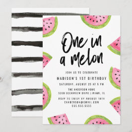 Convite Festa de 1º Aniversário One in a Melon