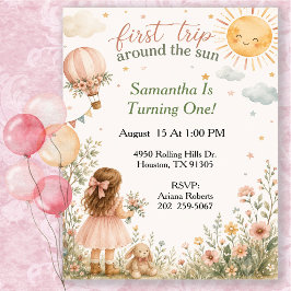 Convite Festa de 1º Aniversário Primeira Volta ao Sol