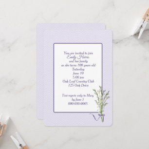 Convite Festa de 100 Anos Corações e Lírio-do-Valle