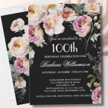 Festa de 100 Anos Elegante com Pintura Floral