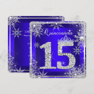 Convite Festa de 15 Anos Azul Real Elite Elegante Aniversá