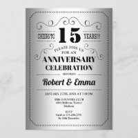 Festa de 15 anos de Casamento - Preto e Prata