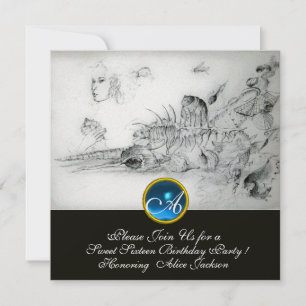 Convite FESTA DE 16 ANOS CONCHA DE SAPAR Sapphire Monogram