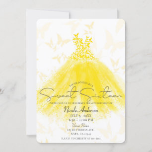 Convite Festa de 16 Anos Doce Vestido Amarelo Dança da Bor