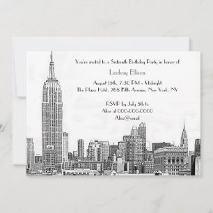 Convite Festa de 16 anos Etched NYC Skyline 01