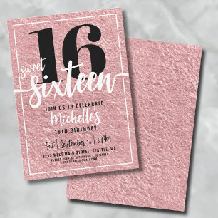 Convite Festa de 16 Anos Rose Gold