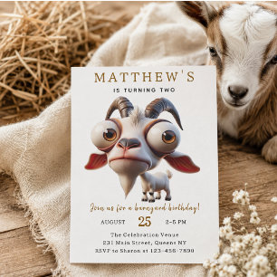 Convite Festa de 2º aniversário de animais da fazenda com 