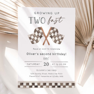 Convite Festa de 2º Aniversário Growing Up Two Fast Racing