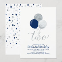 Festa de 2º Aniversário Menino Balões Azul Marinho