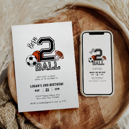 Convite Festa de 2º Aniversário Tema Esportes Nascido para