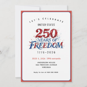 Convite Festa de 250º Aniversário das Américas