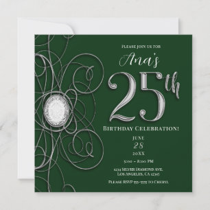 Convite Festa de 25 anos do Green & Silver Diamond 25