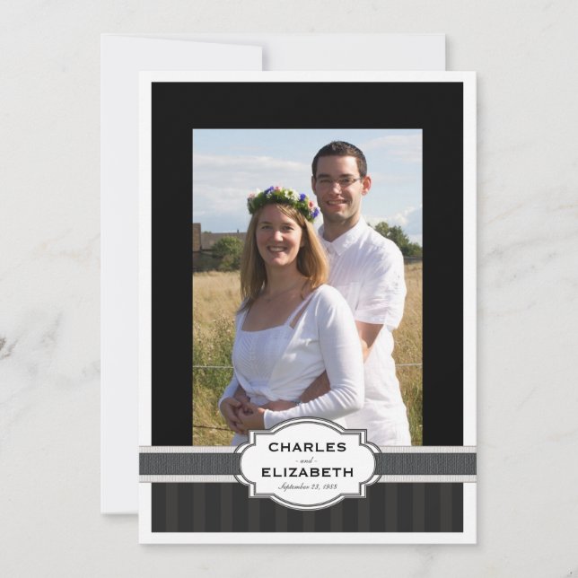 Convite Festa de 25 de Casamento de Foto do Silver Chic (Frente)