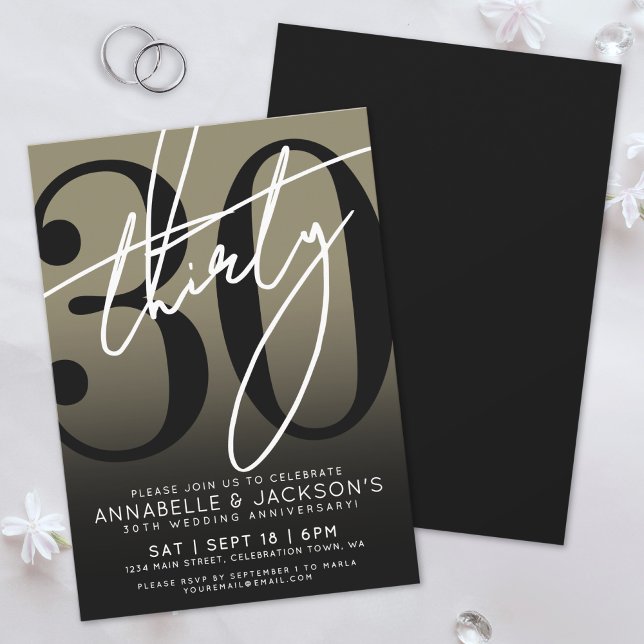 Convite Festa de 30º Aniversário do Black Gold (Black Gold 30th Anniversary Party Invitation)