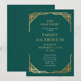Convite Festa de 30 anos com estilo dourado Gatsby