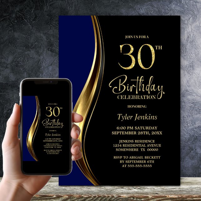 Convite Festa de 30 Anos do Black Gold Blue (Criador carregado)