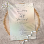 Convite Festa de 30 de casamento surpresa<br><div class="desc">Com delicados corações amorosos confete. Personalize com suas informações especiais sobre a festa surpresa de 30 anos de pérola,  em caracteres chicos,  em um fundo de pérola. Projetado por Thisnotme©</div>