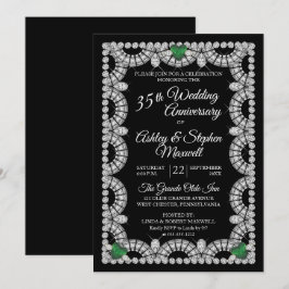 Convite Festa de 35 Anos de Casamento de Esmeralda e Diama