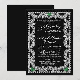 Convite Festa de 35 Anos de Casamento de Esmeralda e Diama