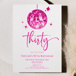 Convite Festa de 3 aniversário de 30 anos do Disco Rosa<br><div class="desc">Este é um Convite de festas de 30 aniversário de 30 anos de Bola de Disco Rosa!</div>