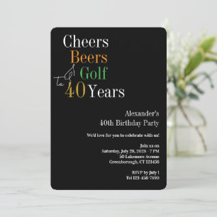 Convite Festa de 40 Anos Cheers Beers Golf