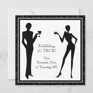 Convite Festa de 40 anos da mulher diva favorita divertida