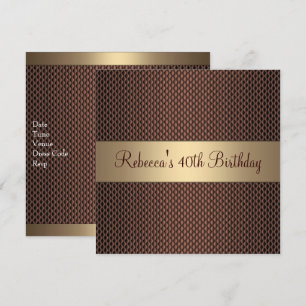 Convite Festa de 40 Anos de Chocolate Elegante