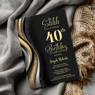Convite Festa de 40 Anos de Ouro Negro Surpresa