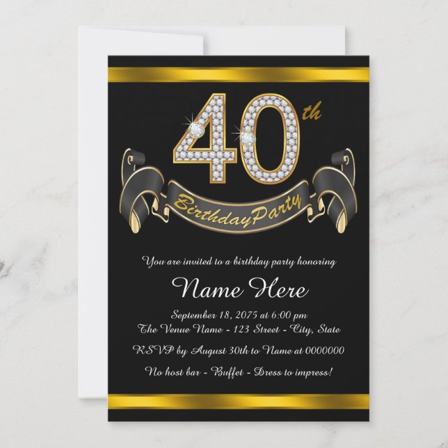 Convite Festa de 40 Anos do Black Gold (Frente)