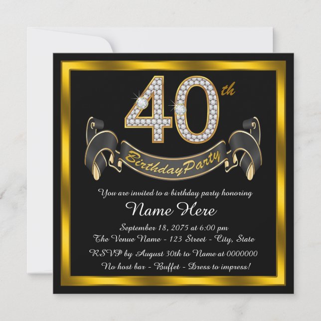 Convite Festa de 40 Anos do Black Gold (Frente)