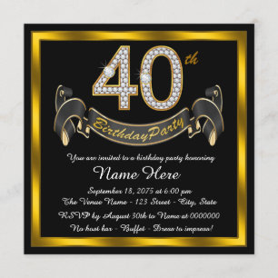 Convite Festa de 40 Anos do Black Gold