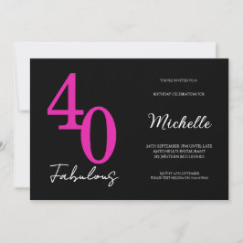 Convite Festa de 40 anos Moderna e Fabulosa
