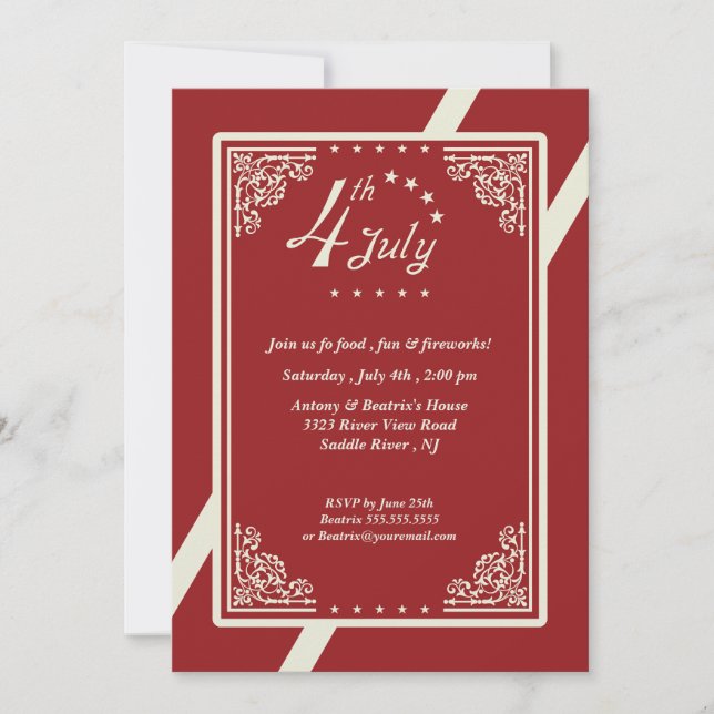 Convite Festa de 4 de julho (Frente)