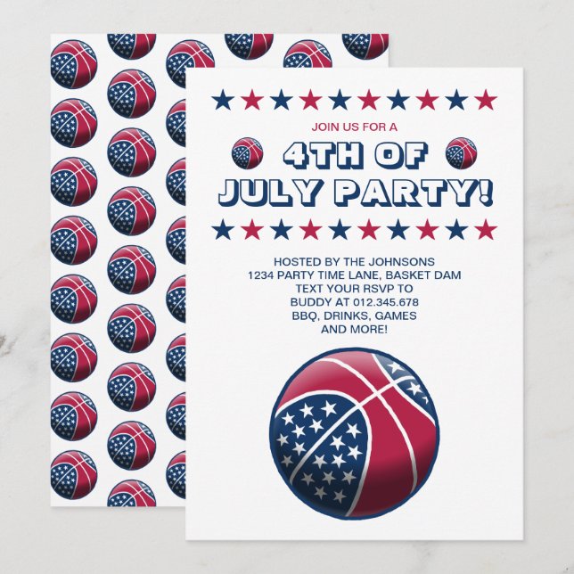 Convite Festa de 4 de Julho Basquetebol (Frente/Verso)