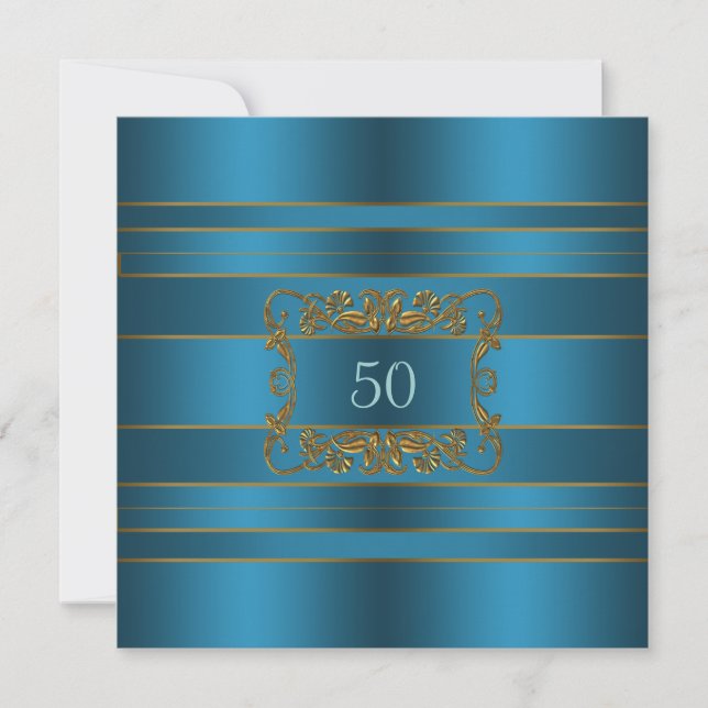 Convite Festa de 50 anos da Mulher Azul Turquesa (Frente)