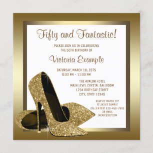 Convite Festa de 50 Anos da Mulher de Salto Alto em Ouro B