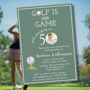 Convite Festa de 50 Anos de Dama Elegante de Golfe Foto