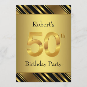 Convite Festa de 50 Anos do Homem Preto e Dourado