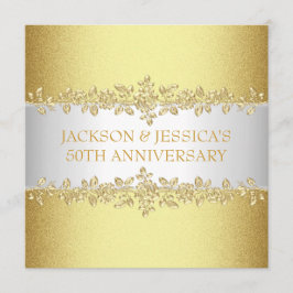 Convite Festa de 50 anos dos Rosas Dourados elegantes