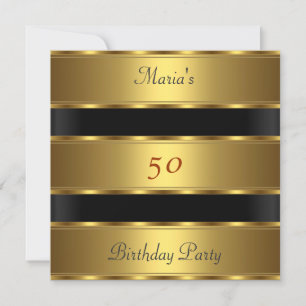 Convite Festa de 50 anos Dourado Preto