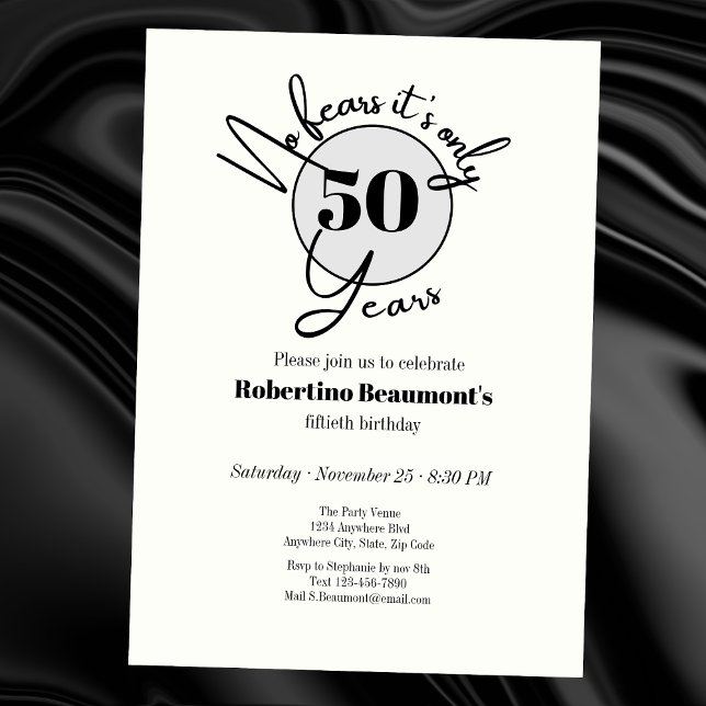 Convite Festa de 50 anos engraçada e sem medos (Criador carregado)