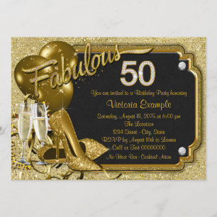 Convite Festa de 50 Anos Fabulosos da Mulher